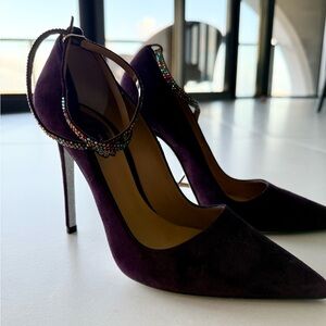 Rene Caovilla Elegant Purple Suede Stiletto Heels